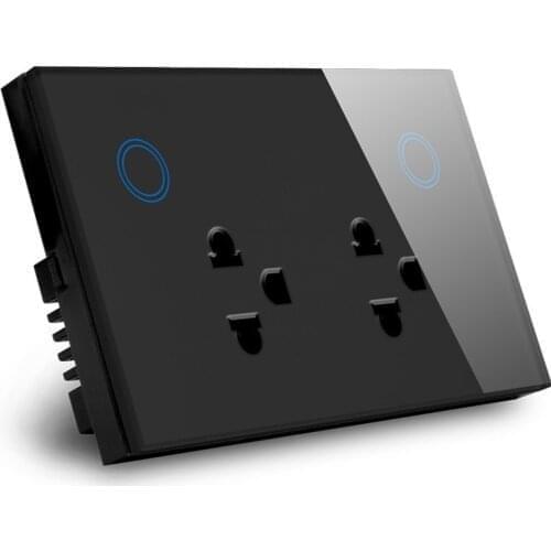 Tuya WIFI Smart Double USB Wall Socket Universal Electrical Plug Outlet Smart Touch Switch Socket Compatibe Alexa Google Home