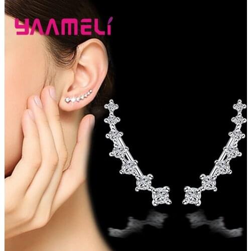 Hip Hop Women Earring 925 Sterling Silver High Quality Workmanship Four Claw Setting Cubic Zircon Long Pattern Hot Sale Jewelry