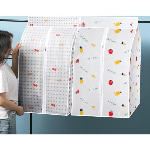 1pc Large Garment Bag Non-woven Fabric Dust Cover Cloth Hanging Organizer Wardrobe Closet Storage Bags Clothing Covers
