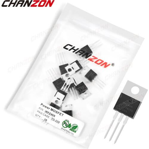 10Pcs IRFZ46N TO-220 Power SIC Mosfet Transistor Bipolar Junction BJT Powerful Triode Tube Fets DIP 53A 55V Integrated Circuits