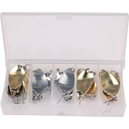 12Pcs/box Fishing Lure Makou Sequins Wobbler spinner Noise Paillette Metal Spinner Spoon Hard Bait Artificial Trout Lures