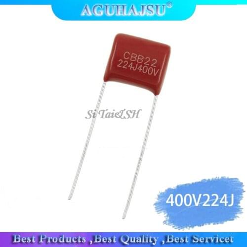 20PCS 400V224J 400V 0.22UF 220NF 400V 224J 224 CBB P10 Polypropylene film capacitor