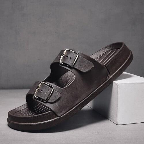 2021 Fashion Classic White Men Slippers Outdoor Buckle Slide Men Shoes Comfortable EVA Beach Slippers Men Casual chinelos homens