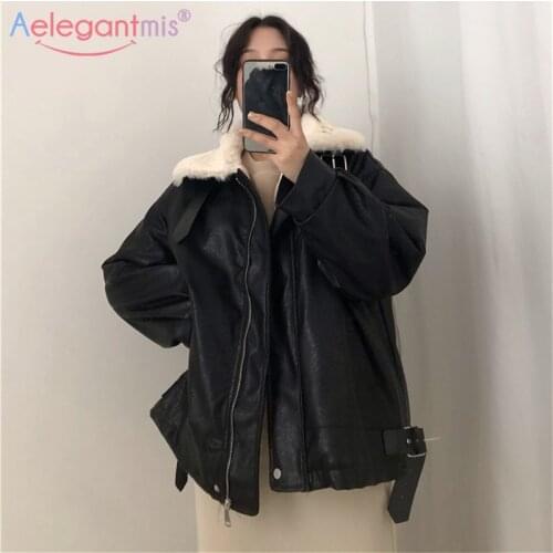 Aelegantmis Womens Fashion Leather Jackets