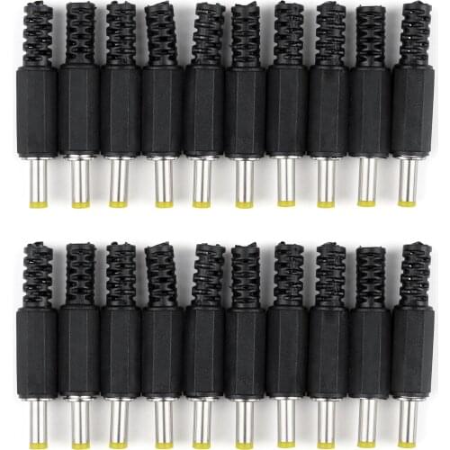 Artudatech 20 Pcs/50 Pcs 4.0mm / 1.7mm Dc Solder Power Plug Connector Black Jack Accessories Parts
