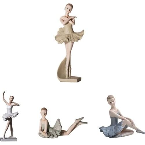 Nordic Style Ballet Girl Statue Creative Home Decor Resin Ballet Figurines For Home Room Decoration