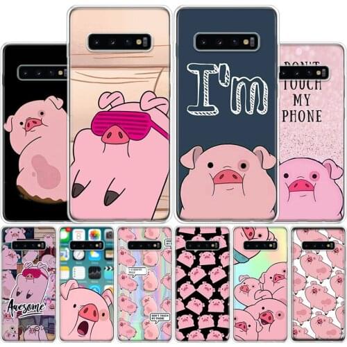 Cartoon Cute Pink Pig Cover Phone Case For Samsung Galaxy S10 S20 Ultra Note 10 9 8 S9 S8 Plus Pro Lite S7 S6 J4 J6 J8 + Coque
