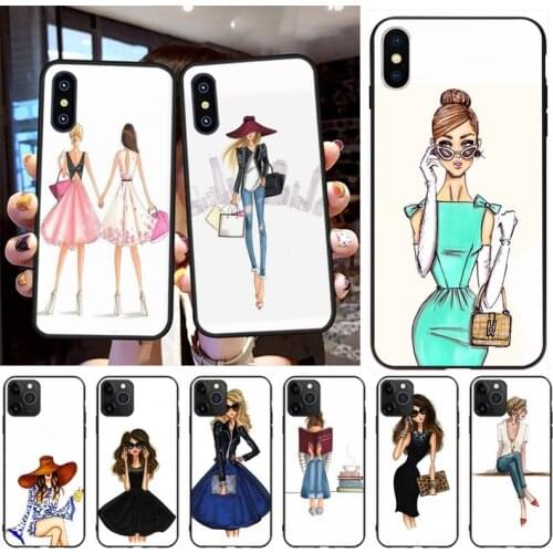 PENGHUWAN Beautiful Love Dress Shopping Girl Cover Soft Shell Phone Case for iPhone 11 pro XS MAX 8 7 6 6S Plus X 5S SE XR case