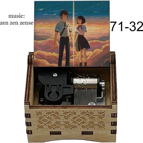 Wooden Zen zen zense Your name Kimi no Na wa Music Box wind up Music Box anime fans childrens toys new year Christmas gifts