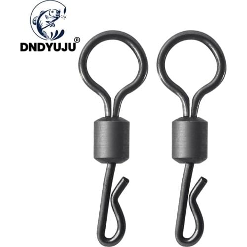 DNDYUJU 30PCS Size4# Spinner Swivel Carp Fishing Accessories Rig Micro Hook Swivel Tackle Quick Change Rig Rings Jig Heads