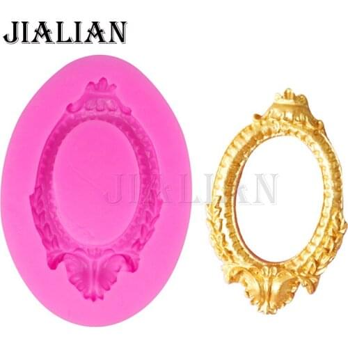 Picture chocolate cake decorating tools DIY Frame cookies fondant silicone mold lace border mould T0217