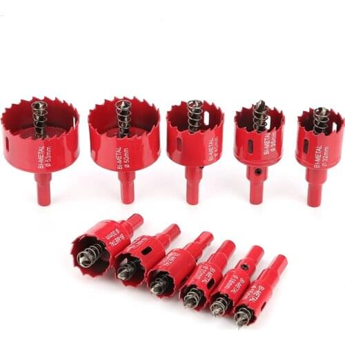 Hole Saw Bit M42 Bimetal Alloy 11pcs 1 Set Hand Tools Durable Drill Holes Fast Chip Removal 16-53mm