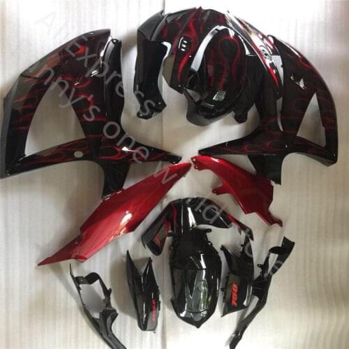 Red black Fairing kit for injection SUZUKI GSXR600 750 2008 2009 2010 K8 motorcycle GSXR 750 600 08 09 10 red flames Fairing