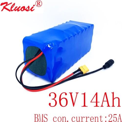 KLUOSI 36V 10S4P 14Ah 42V Lithium Battery Pack with For 250W 450W 750W Ebike Electric Bicycle Motor Scoote with 25A Balance BMS