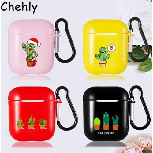 Cartoon Cactus Case for Apple Airpods 1 2 3 Pro Shockproof Bluetooth Wireless Headphone Earphone Soft Silicone Protection Cover