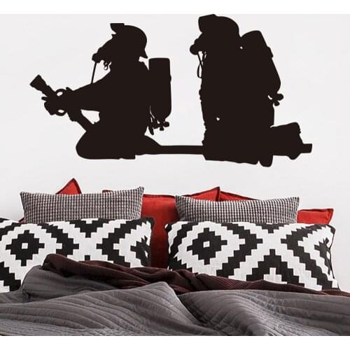 Firefighter Fireman Wall Sticker Bedroom Playroom Firefighter Fire DEPT Firetruck Wall Decal Kids Room Living Room Vinyl Decor