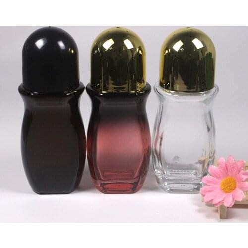 Wholesale 50ml empty glass roll-on deodorant bottles With Plastic Roller Ball