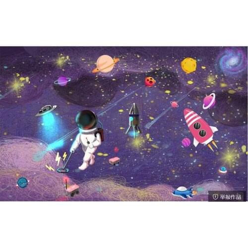 Custom photo 3d wallpaper Hand painted cartoon childrens room watercolor sky universe Room home decor wallpaper for walls 3 d