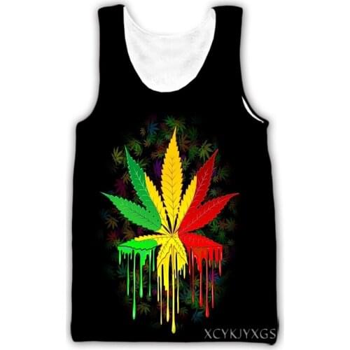 Xinchenyuan Weed 3D Printed Casual Tank Tops Summer Undershirt Shirts Streetwear for Men/Women Fashion Vest A32