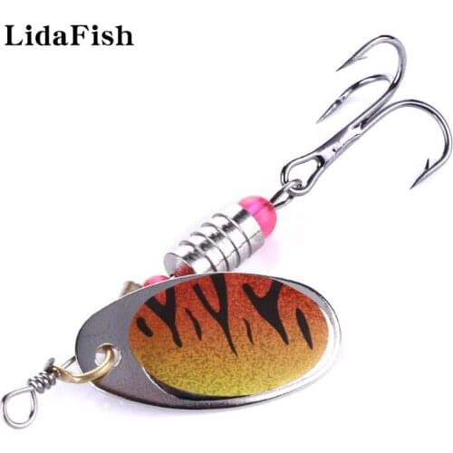 LIDAFISH Brand 2021 New Yellow Rotating Sequins 6.4cm/5.1g Anti-Corrosion/Durable Fishing Lure With 6# Hook