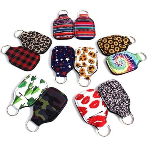 Hand Sanitizer Keychain Holder Travel Bottle Refillable Containers Key Ring Flip Cap Reusable Bottles with Keychain Carrier Cute
