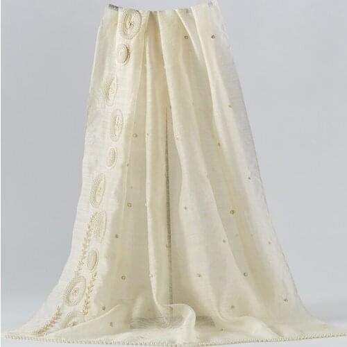 Merino Wool Pashmina Scarf Japanese literary and art all-match silk scarf India handmade beaded silk wool scarf women travel