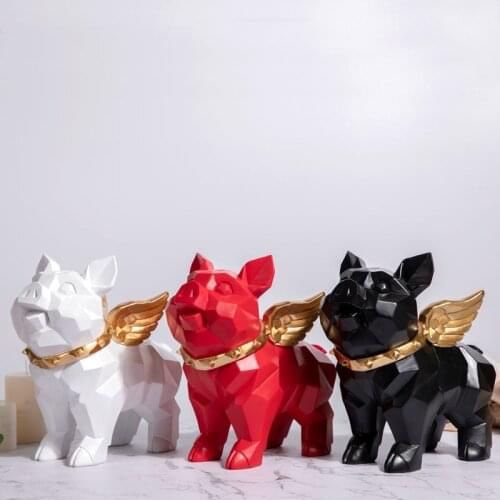 NORDIC MODERN CREATIVE CUTE ANGEL LITTLE PIG ART SCULPTURE ANIMALS STATUE RESIN CRAFTS DECORATIONS FOR HOME NEW YEAR GIFT R3521