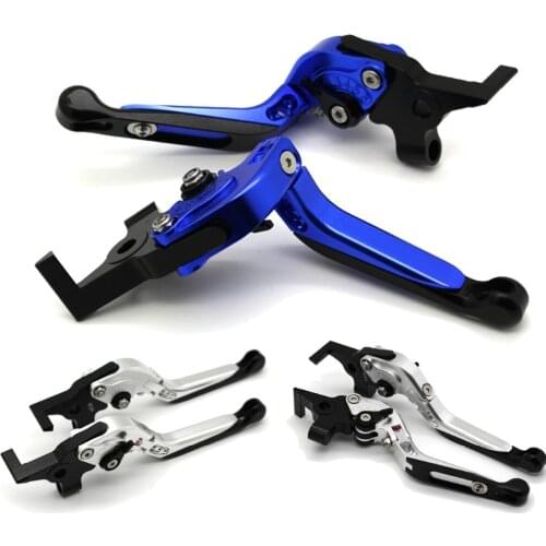 With logo Motorcycle Frame Ornamental Foldable Brake Handle Extendable Clutch Lever For KAWASAKI ZX6R/636 ZX10R Z1000 Z750R