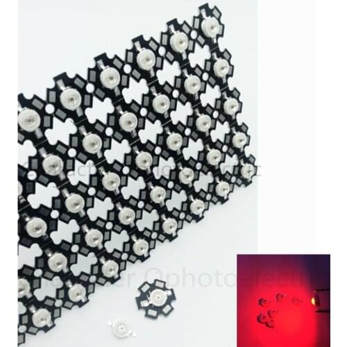 100pcs/Lot High Power 3W Grow LED 660nm Deep Red / 630nm Red SMD Diode COB DIY Grow Light For Plant Fruit Growth with 20mm pcb