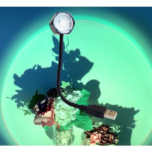 Led Night Light Sun Projection Desk Lamp for Bedroom Bar Coffee Store Wall Decoration Lighting USB Rainbow Sunset Red Projector