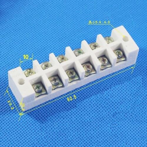 High temperature resistant 3P 6P ceramic terminal block AC110-240V 35A connector copper 6bit terminals x5