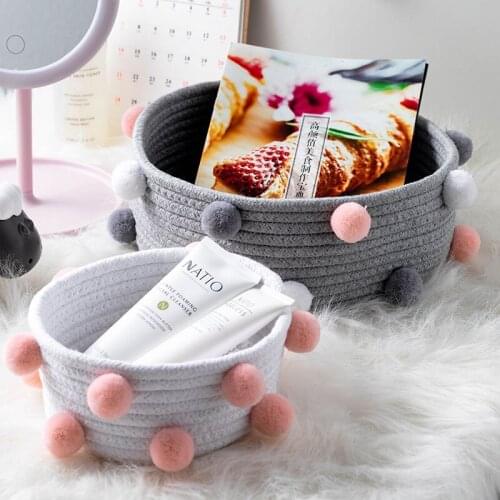 Cotton Rope Woven Storage Baskets Sundries Storage Box Desktop Cosmetic Containers Nordic Decorative Gifts Room Organizer