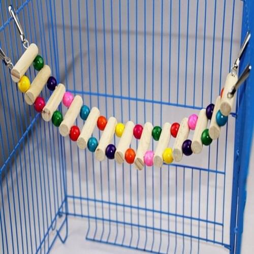 Woden Ladder Cable Bridge Swing Hammock Cages for Small Animals Pet Bird Parrot Hamster Toys Accessories