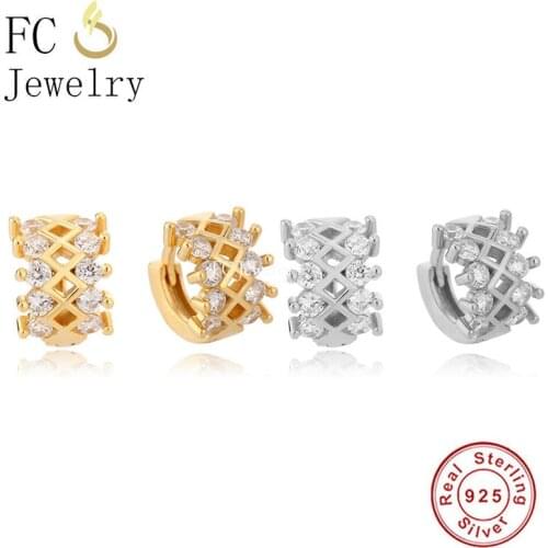 925 Sterling Silver Geometric Hairband Shape Zircon Piercing Hoop Earring For Women Accessories Pendientes Brincos 2021 Fashion