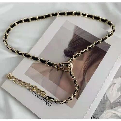 Feminine fashion of Euramerican chain belt all-match metallic belt adornment matches skirt fine waist chain tide
