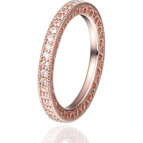 Rose Hearts of Ring 100% 925 Sterling Silver Jewelry for Women Wholesales Free Shipping