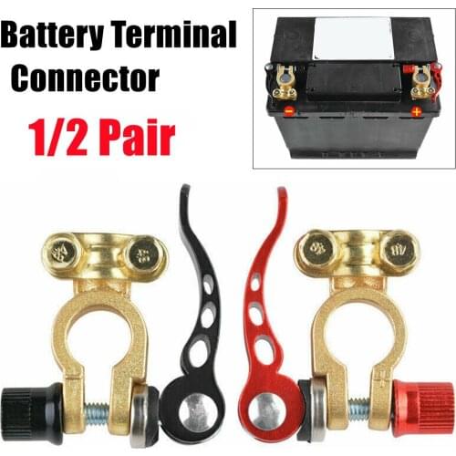 1/2Pair Car Brass Battery Terminal Clamp Connectors Quick Release Disconnect Shut-Off for 12V 24V Caravan