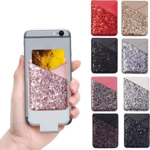 1PC Hot Fashion Elastic Cell Phone Card Holder Mobile Phone Wallet Case Credit ID Card Holder Adhesive Sticker Pocket Back Cover