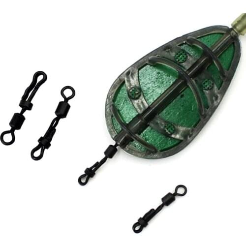 10PCS Carp Fishing Accessories Quick Change Clam Lock Swivel with Clam Lock Clip Accessories Rolling Ring Connector for Carp Rig