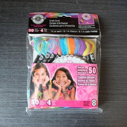 10Yards Each 6S/2 Friendship Bracelet Cotton Pearl Craft Thread Tie Dye Kids Craft 2 Strands Cord, 50 Skeins Pack