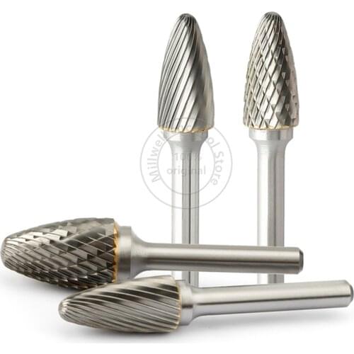 1PCS-free shipping solid carbide tungsten steel milling cutter,6mm shank F type Metal electric grinding head,Polishing tool