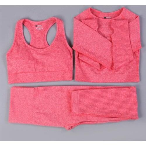 2/3Pcs Workout Clothes for Women Yoga Set Gym Clothing Fitness Seamless Leggings Female Sportswear Training Tracksuit Outfits