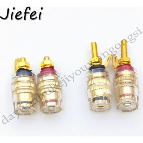 2Pcs 2-type 4mm Brass Speaker Binding Posts for Thread Audio Speaker Amplifier Banana Plugs Terminals Connector