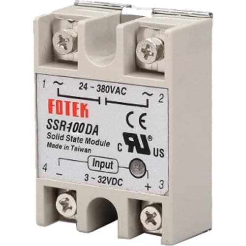 3-32V 100A SSR-100DA 24-380v Single Phase Solid State Relay DC-AC 5pcs