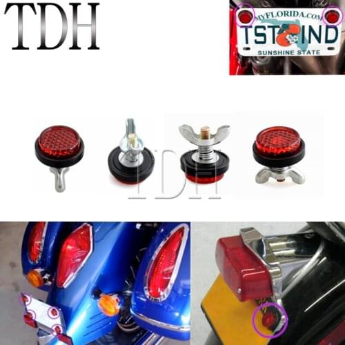 4pcs Motorcycle License Plate Reflectors For Off-road Scooter Touring Street Bike Cruiser Truck Number Plate Warning Reflector
