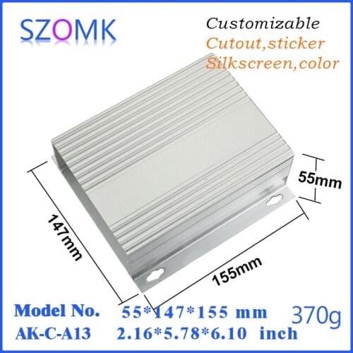 4 pcs, aluminum enclosure device box pcb distribution control enclosure 55*147*155mm metal box good selling extrusion enclosure