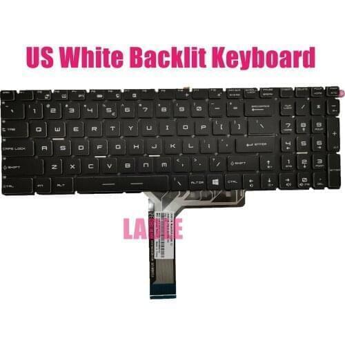 US White Backlit keyboard for MSI PE62 8RC/PE62 8RD(MS-16JF)/PE62 7RD/PE62 7RE(MS-16J9)/PE62VR 7RF(MS-16JB)