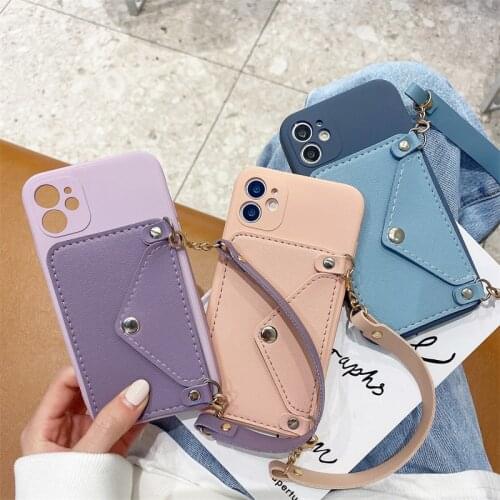 Moskado Candy Color Liquid Silicone Card Wallet Phone Case For iPhone 11 12 Pro Max X XR XS Mini 7 8 Plus SE 2020 Soft TPU Coque