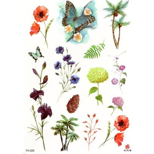 Flower Temporary Tattoos for Women Hand Tattoo Sticker Fashion Body Art Waterproof Arm Fake Tatoo Paper