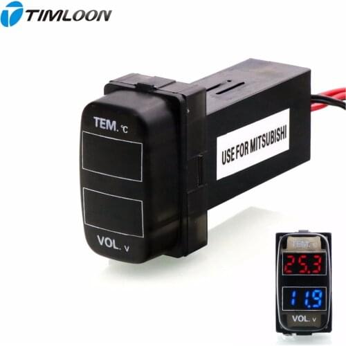 Car Voltage and Temperature Display Install on the switch hole panel Use For Mitsubishi,asx,lancer,outlander,pajero